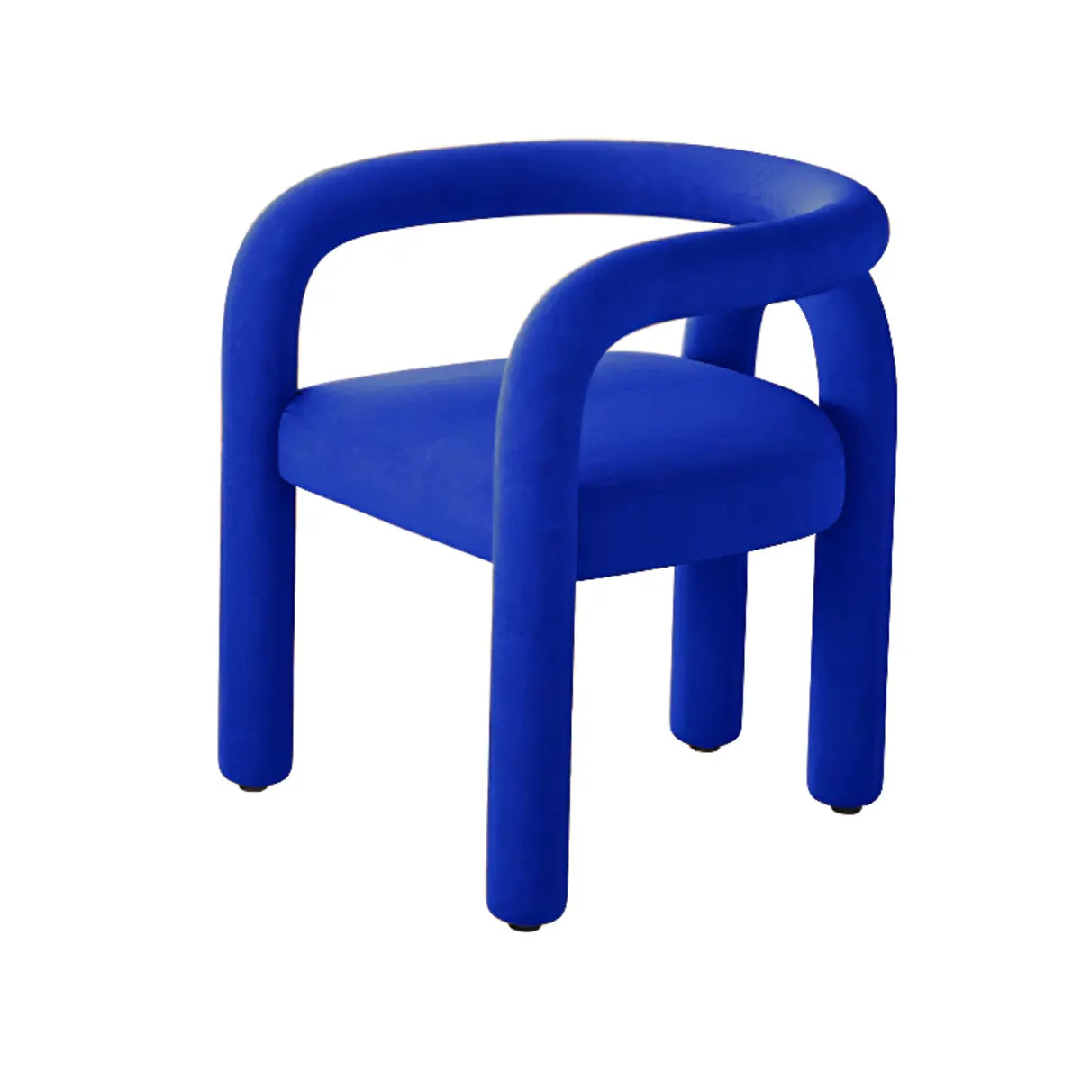 Open Curved Slat Back Upholstered Arm Dining Chair Image - 10