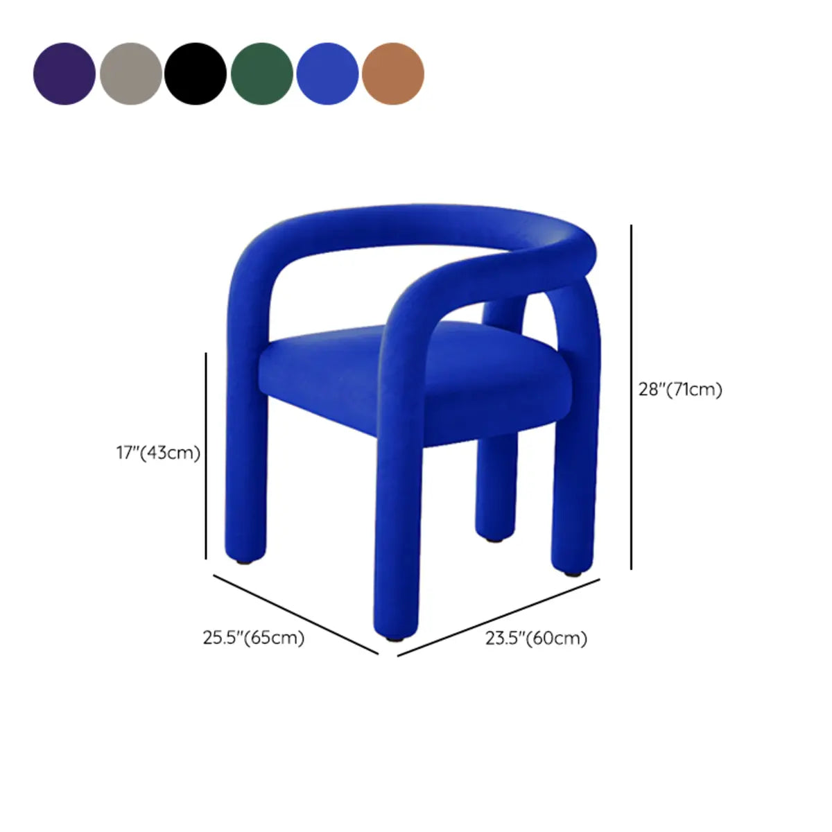 Open Curved Slat Back Upholstered Arm Dining Chair 