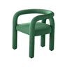 Open Curved Slat Back Upholstered Arm Dining Chair Image - 7