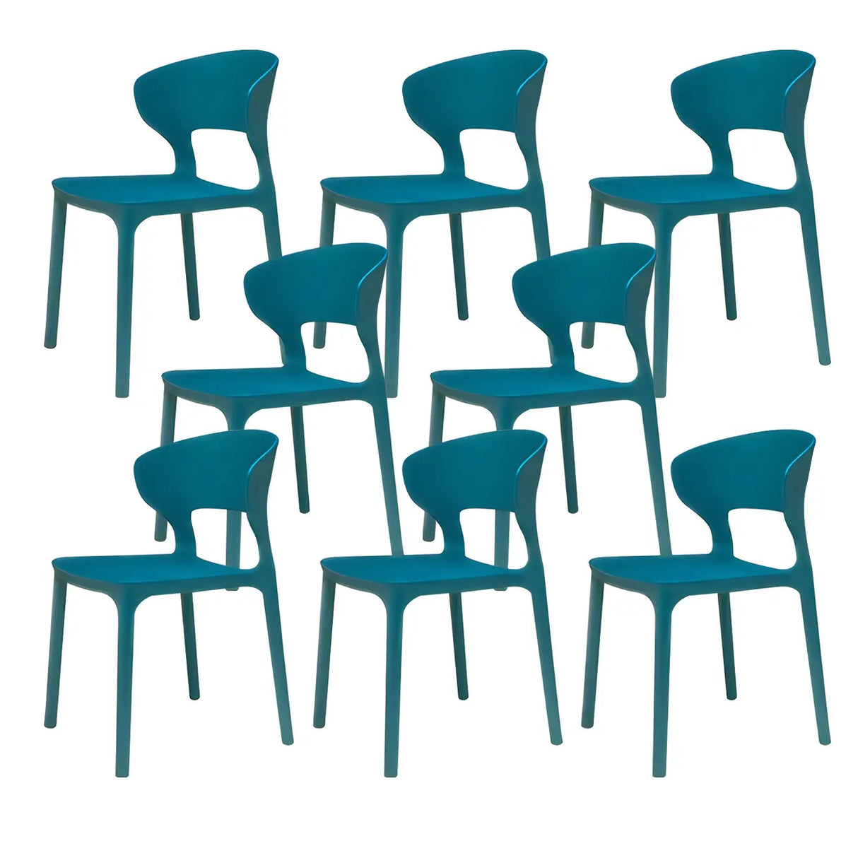 Open Low Back Armless Dining Side Chair in Multi-Color Image - 41