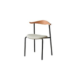 Open Low Back Faux Leather Steel Dining Side Chair Image - 16