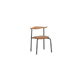 Open Low Back Faux Leather Steel Dining Side Chair Image - 17