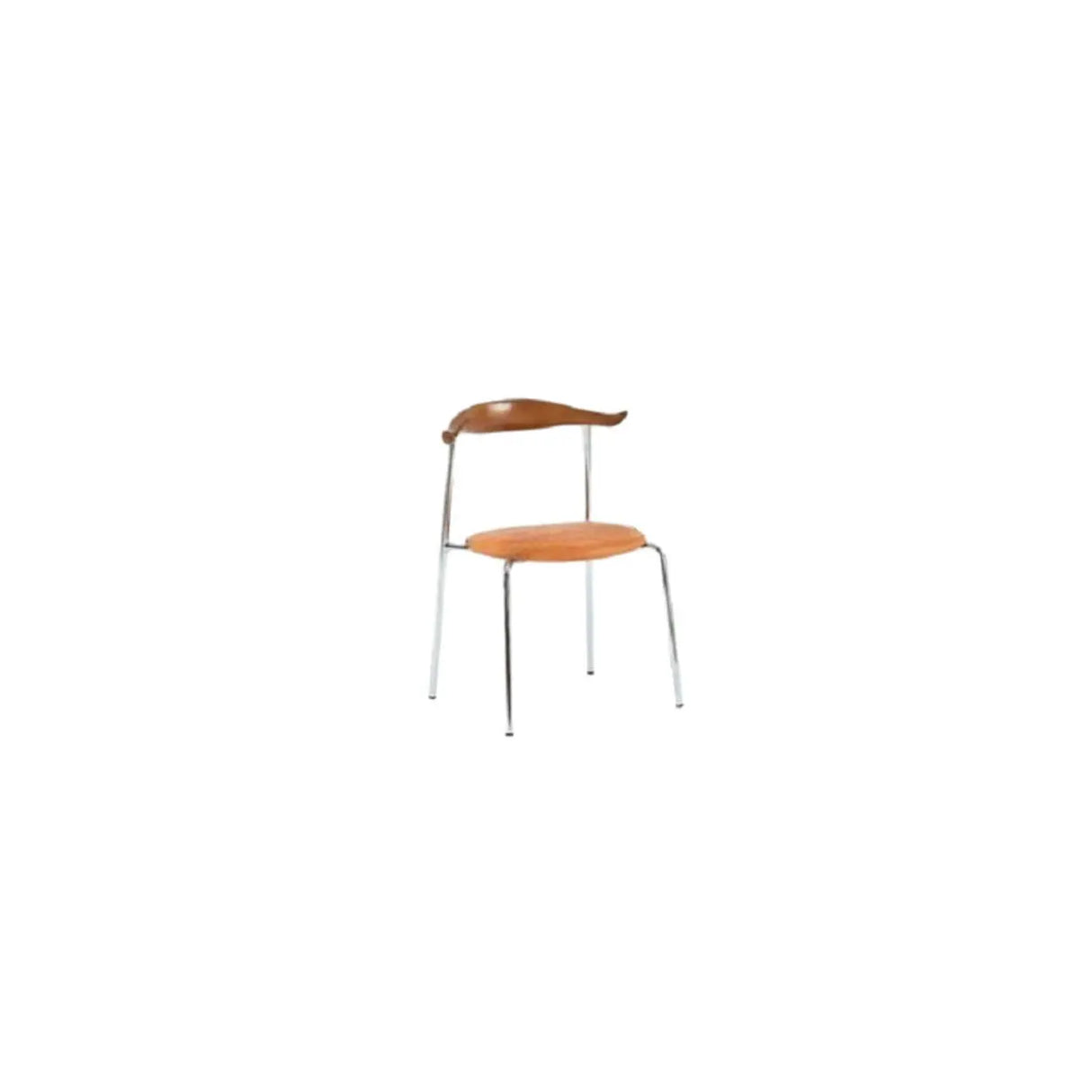 Open Low Back Faux Leather Steel Dining Side Chair Image - 26