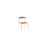 Open Low Back Faux Leather Steel Dining Side Chair Image - 26