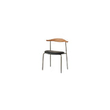 Open Low Back Faux Leather Steel Dining Side Chair Image - 27