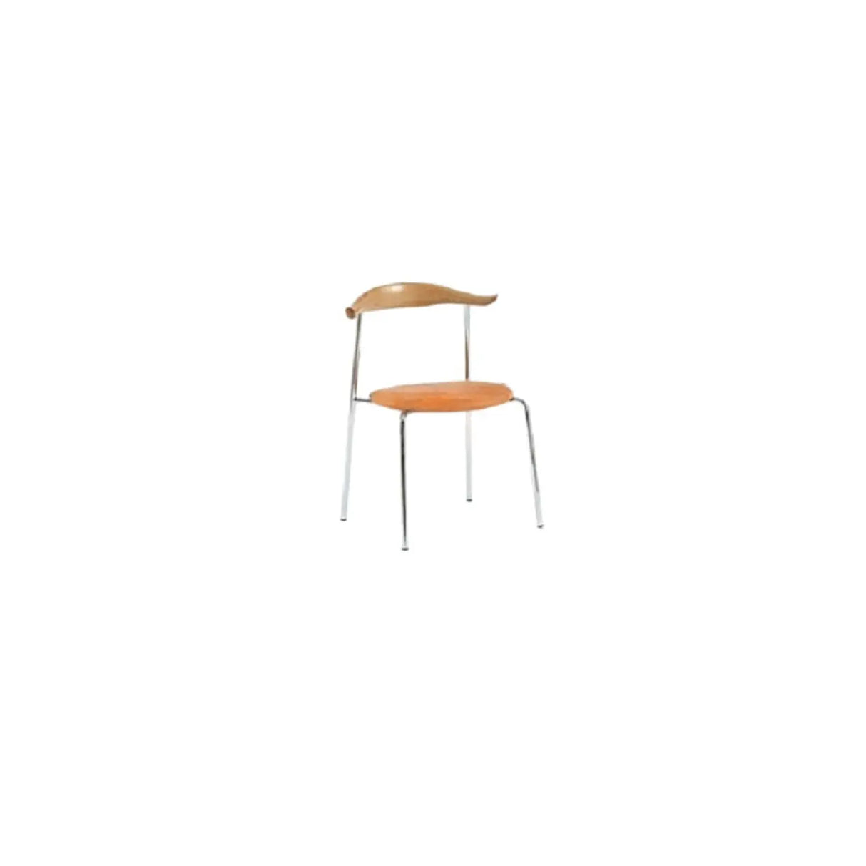 Open Low Back Faux Leather Steel Dining Side Chair Image - 32