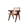 Open Pattern Back Cotton Arm Dining Chair Olive Green Image - 15