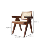 Open Pattern Back Cotton Arm Dining Chair Olive Green Image - 21
