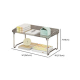 Open Simple Two-Tier Metal Glass Storage Bookshelf Image - 8