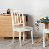 Open Slat Back Fabric Seat Wooden Dining Chair Brown Image - 9