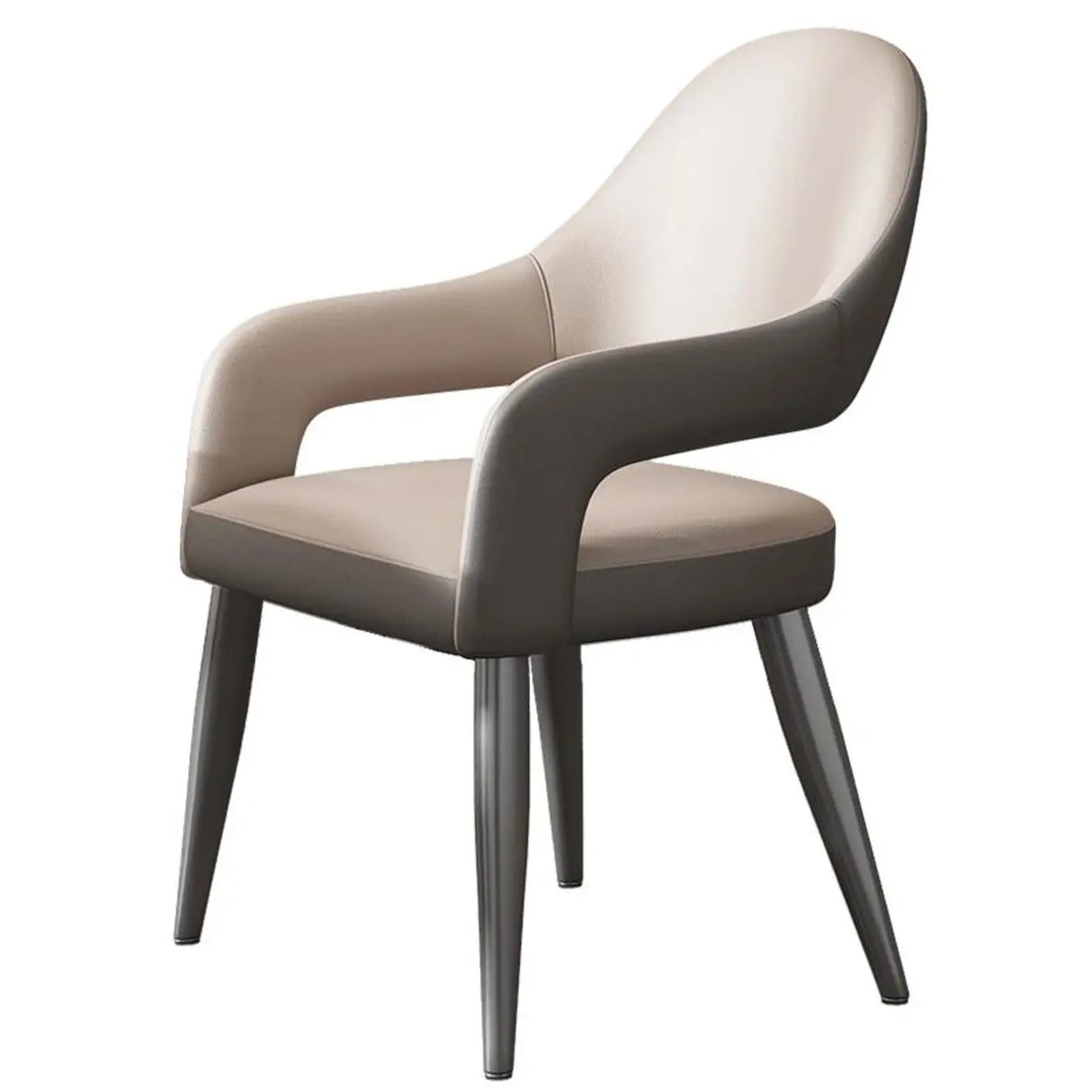 Open Standard Back Heights Faux Leather Arm Chair Image - 10