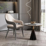 Open Standard Back Heights Faux Leather Arm Chair Image - 18