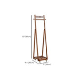 Open Storage Brown A-Frame Wood Hall Tree with Basket #size