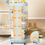 Open Storage Tall Height Kids Nightstand with Shelves Image - 11