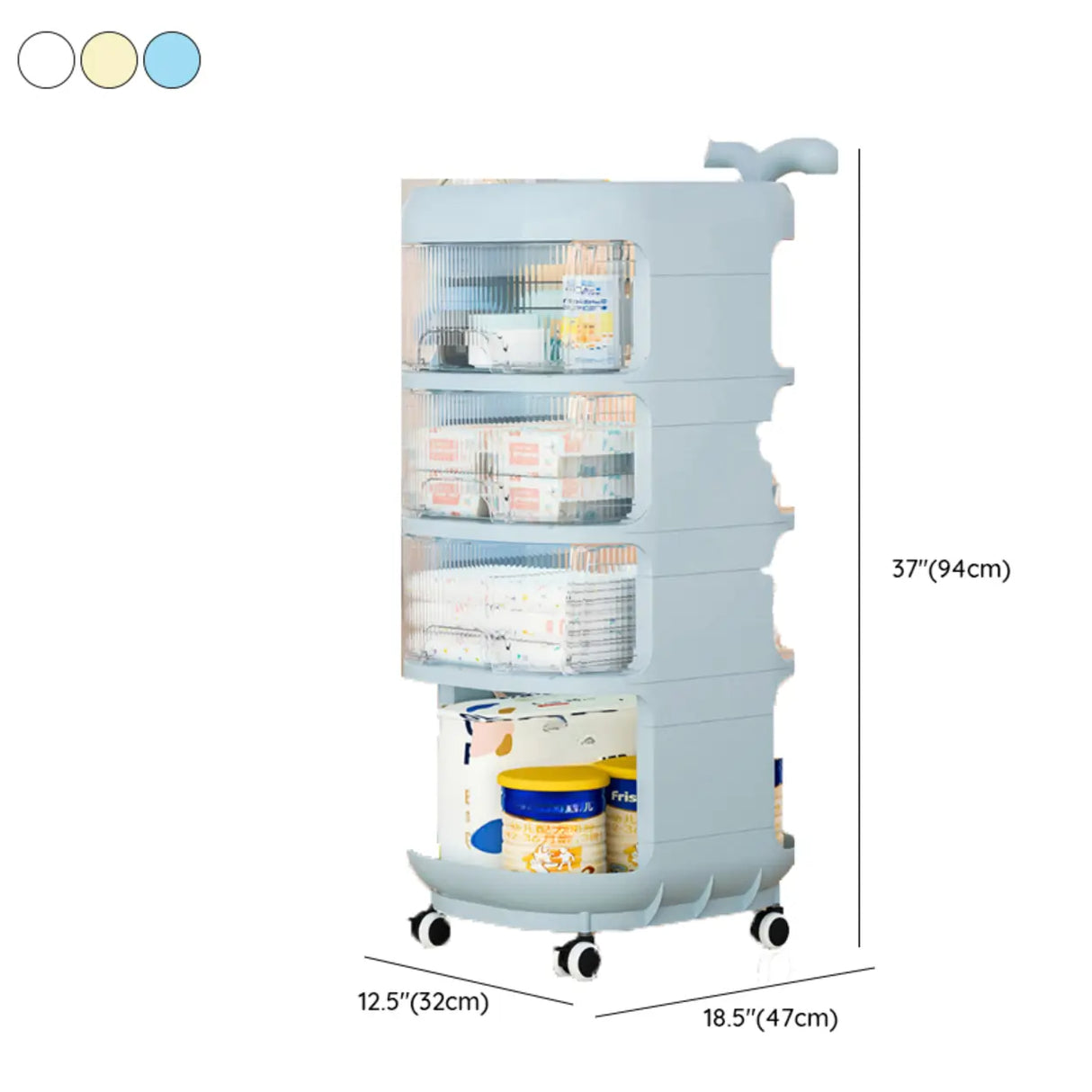 Open Storage Tall Height Kids Nightstand with Shelves 