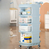 Open Storage Tall Height Kids Nightstand with Shelves Image - 2