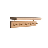 Open Storage Walnut Wall-Mounted Coat Rack with Shelf Image - 2