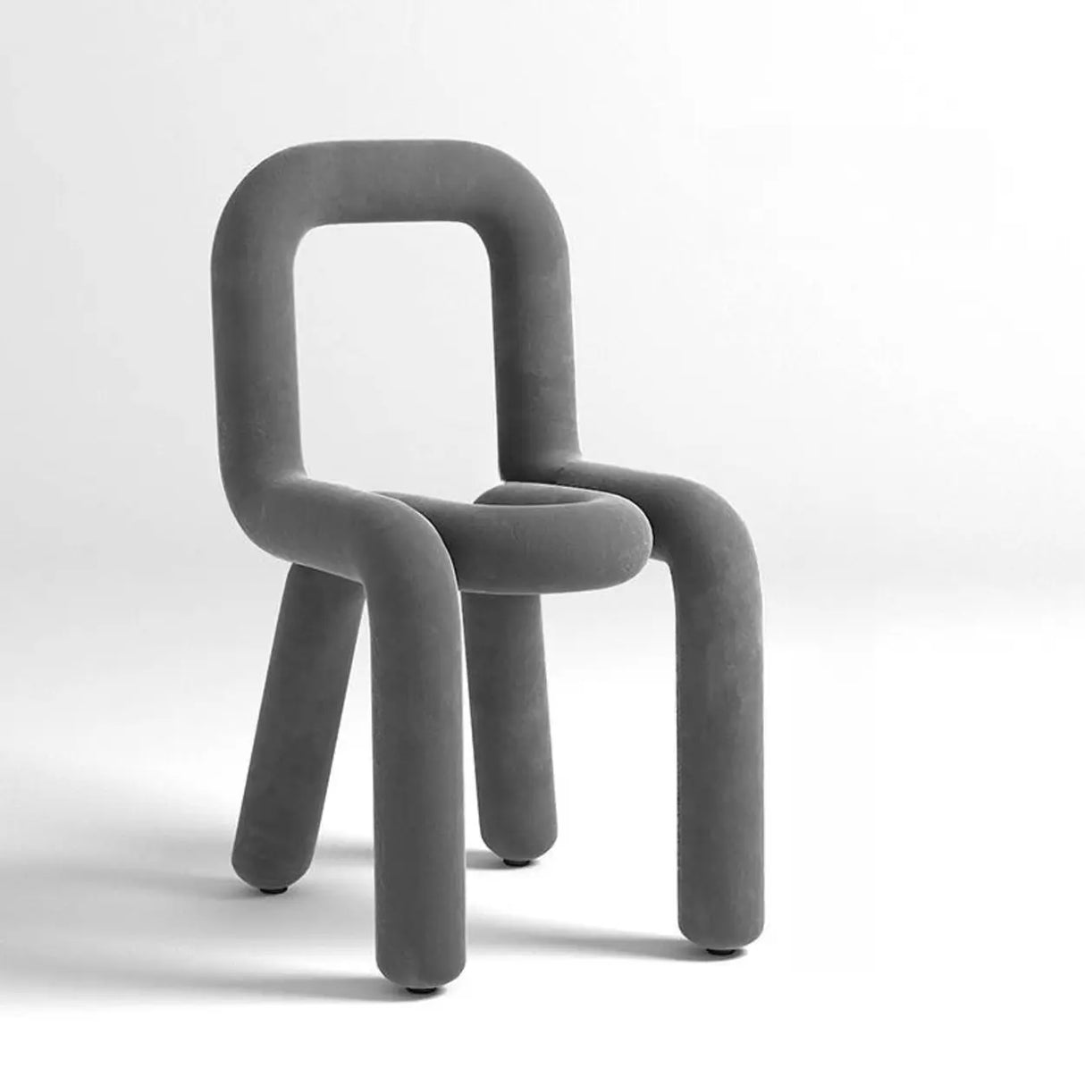 Open Unique Shaped Armless Upholstered Dining Chairs Image - 10