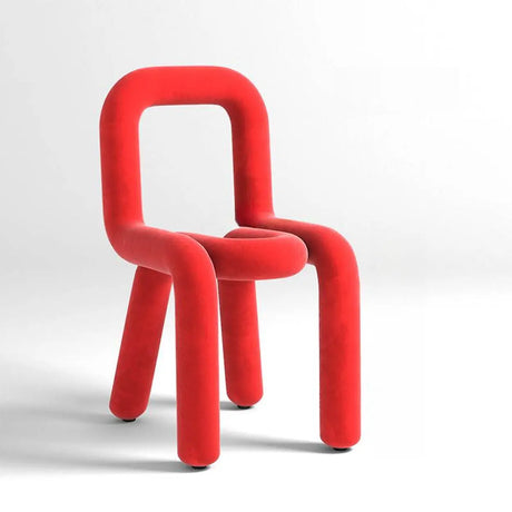 Open Unique Shaped Armless Upholstered Dining Chairs Image - 2