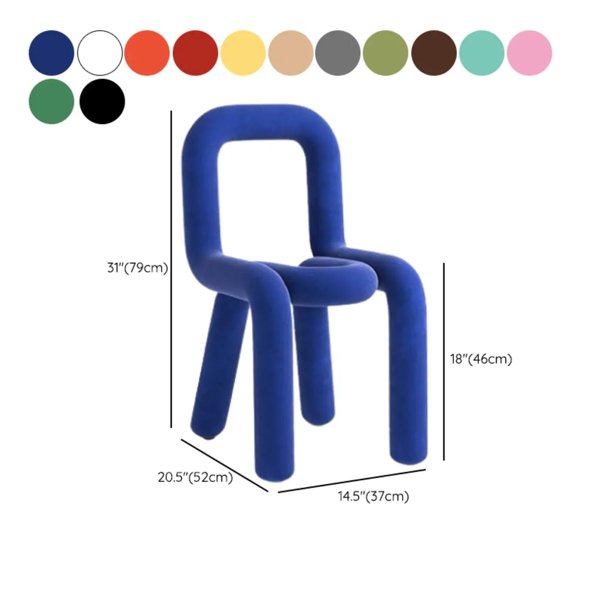 Open Unique Shaped Armless Upholstered Dining Chairs 