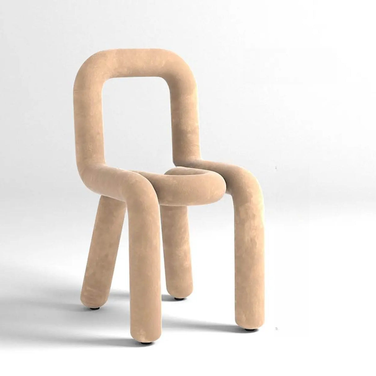 Open Unique Shaped Armless Upholstered Dining Chairs Image - 3