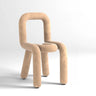 Open Unique Shaped Armless Upholstered Dining Chairs Image - 3