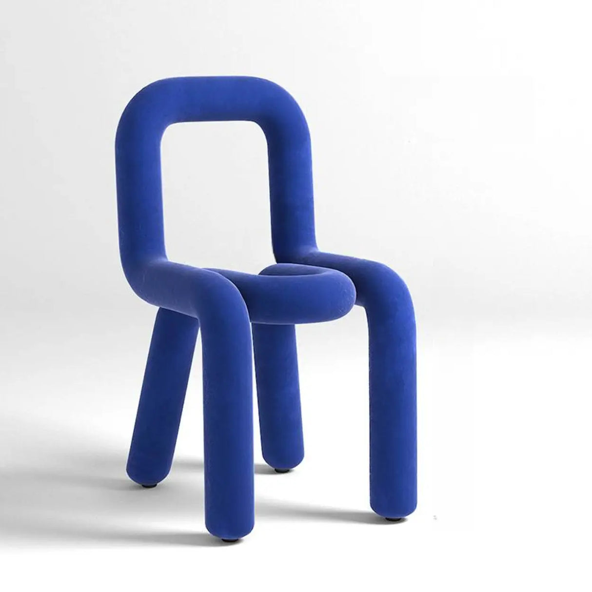 Open Unique Shaped Armless Upholstered Dining Chairs Image - 5