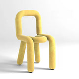 Open Unique Shaped Armless Upholstered Dining Chairs Image - 7