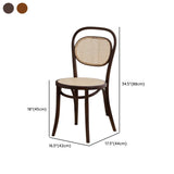 Open Wove Back Round Wood Dining Chair Dark Walnut Image - 12
