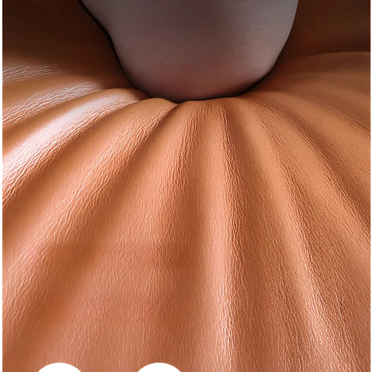 Orange Cowhide Reception Sofa with Legs and Arms Image - 10