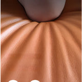 Orange Cowhide Reception Sofa with Legs and Arms Image - 10