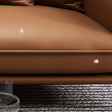 Orange Cowhide Reception Sofa with Legs and Arms Image - 13