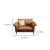 Orange Cowhide Reception Sofa with Legs and Arms #size