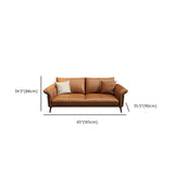 Orange Cowhide Reception Sofa with Legs and Arms Image - 16