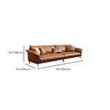 Orange Cowhide Reception Sofa with Legs and Arms Image - 18