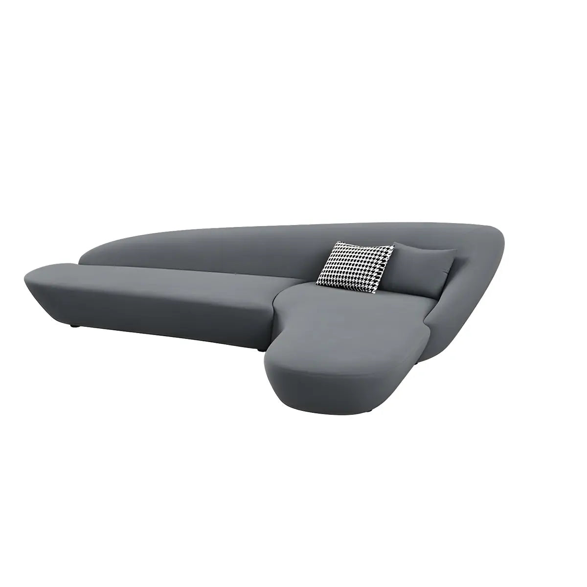 Orange Curved Tight Back Reception Sofa with Pillow Image - 15