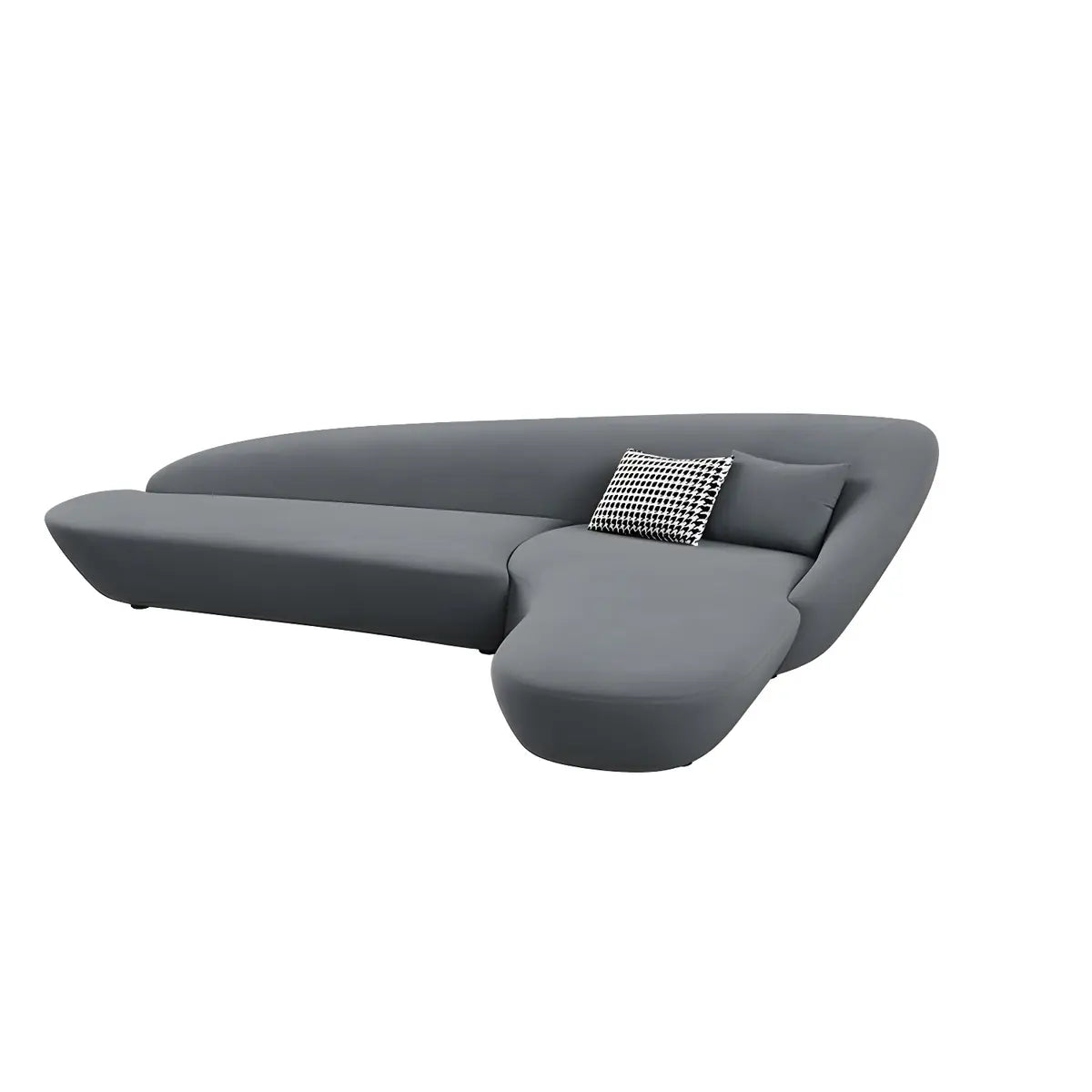 Orange Curved Tight Back Reception Sofa with Pillow Image - 16