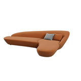Orange Curved Tight Back Reception Sofa with Pillow Image - 17