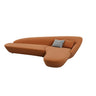 Orange Curved Tight Back Reception Sofa with Pillow Image - 17