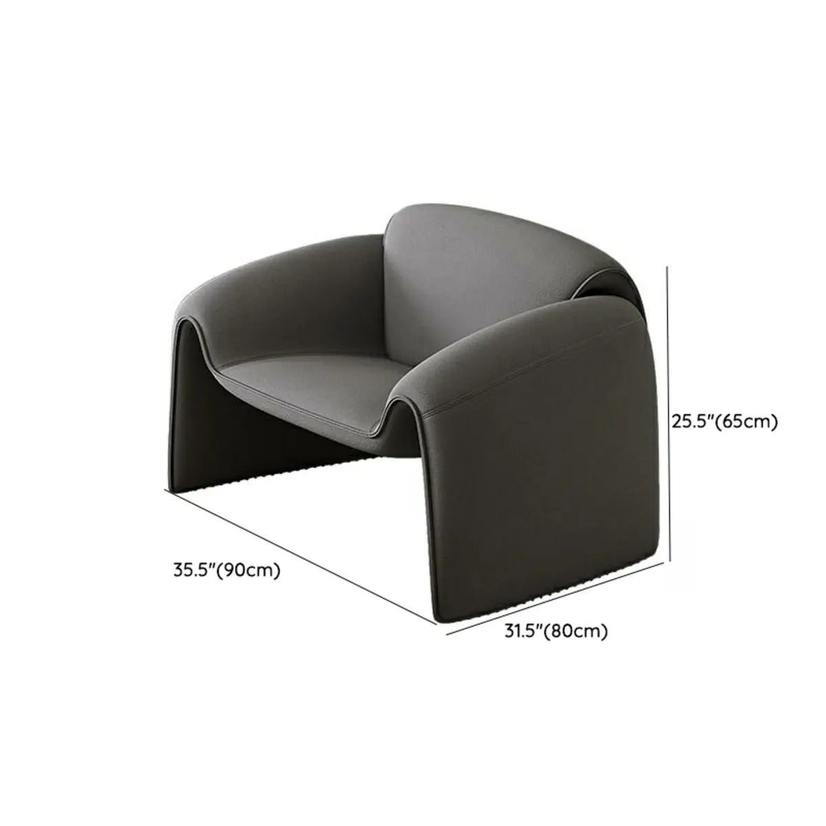 Orange Curved Tight Back Reception Sofa with Pillow 