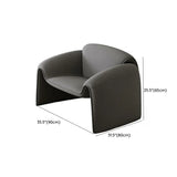 Orange Curved Tight Back Reception Sofa with Pillow #size