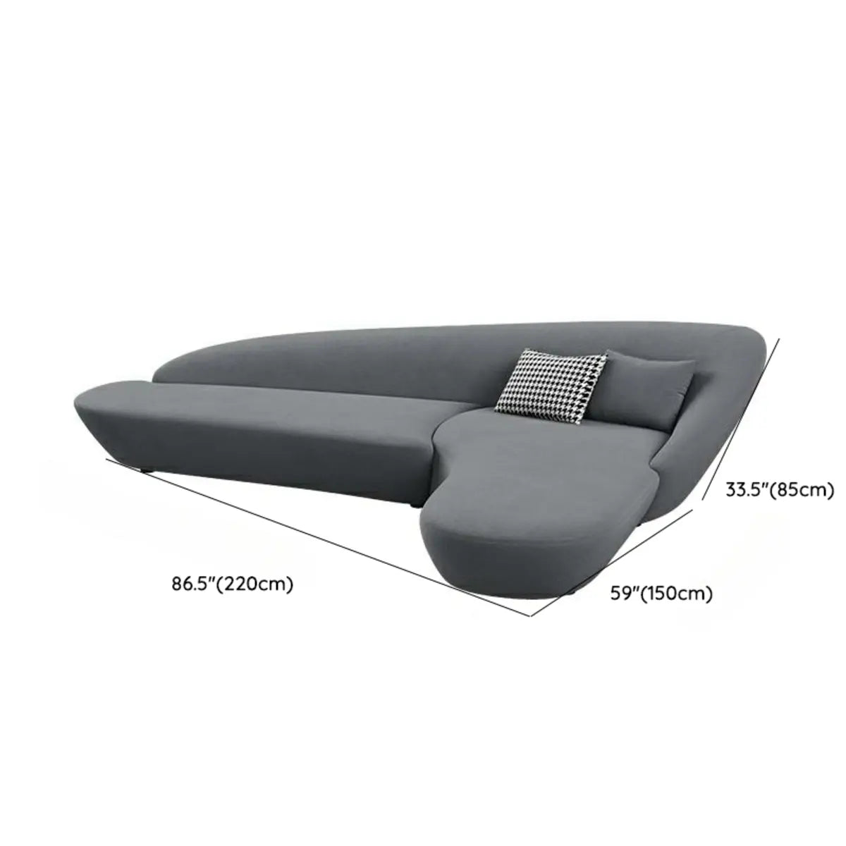 Orange Curved Tight Back Reception Sofa with Pillow Image - 19