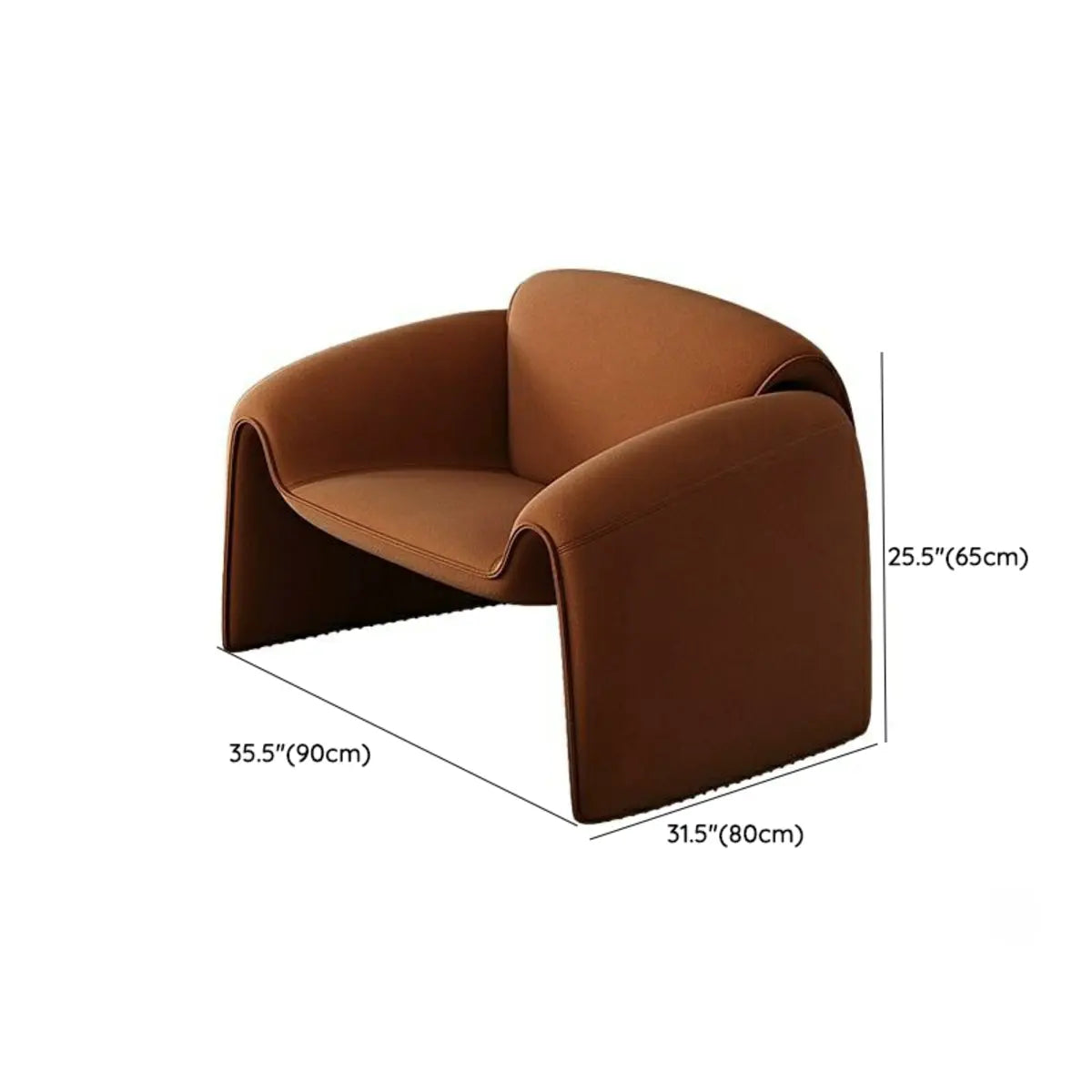 Orange Curved Tight Back Reception Sofa with Pillow Image - 24