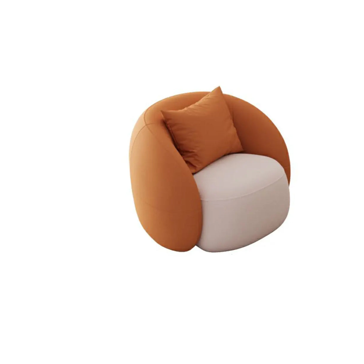 Orange Curved Waterproof Leather Sofa Seating Group Image - 19