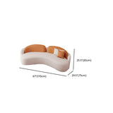 Orange Curved Waterproof Leather Sofa Seating Group Image - 25