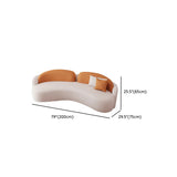 Orange Curved Waterproof Leather Sofa Seating Group Image - 26