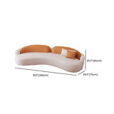 Orange Curved Waterproof Leather Sofa Seating Group Image - 28