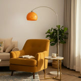 Orange Dome Modern Arched Metal LED Floor Light Image - 14