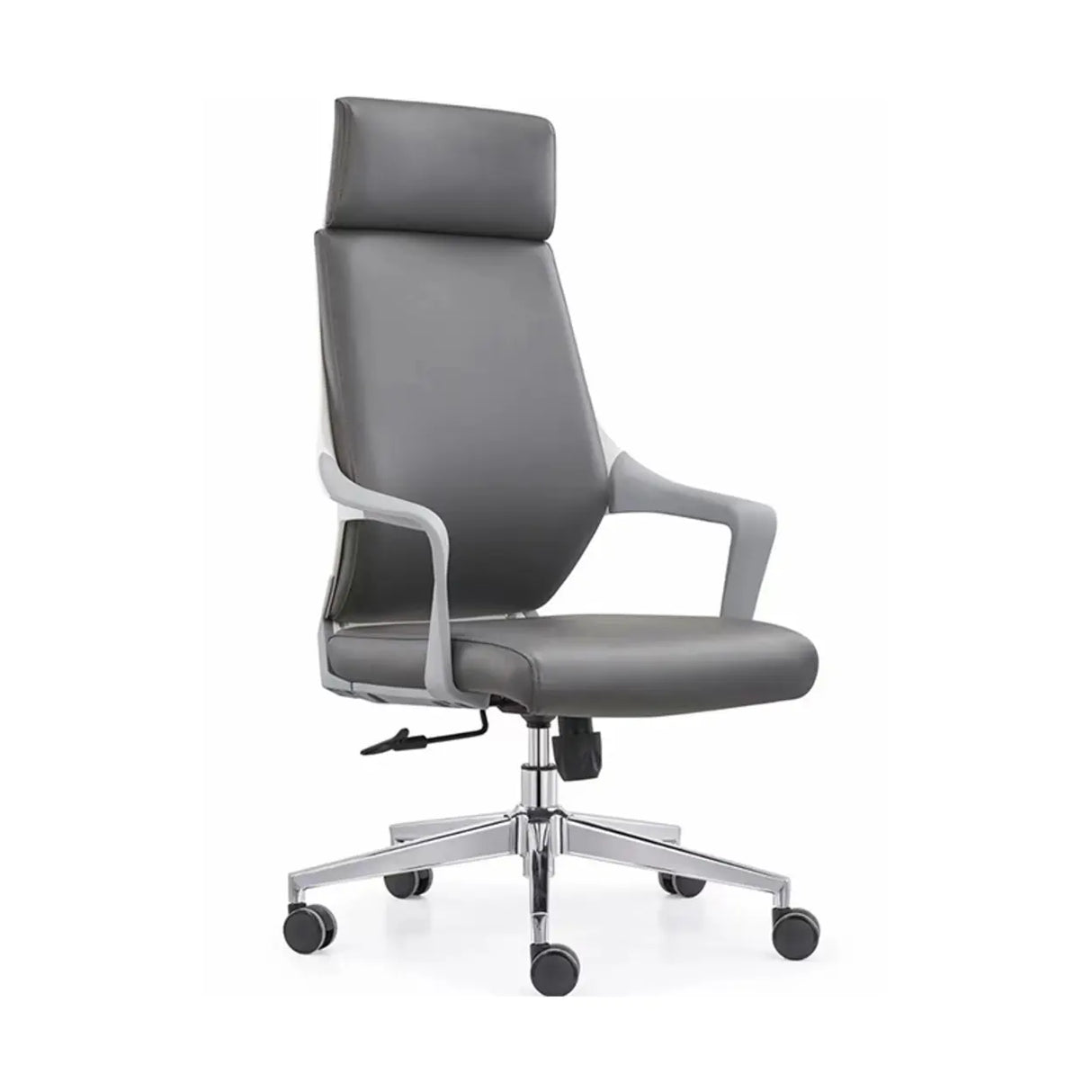 Orange Ergonomic Leather Lumbar Support Office Chair Image - 10
