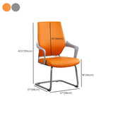 Orange Ergonomic Leather Lumbar Support Office Chair #size